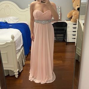 Light Pink Formal Strapless Dress